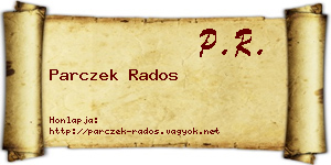 Parczek Rados névjegykártya